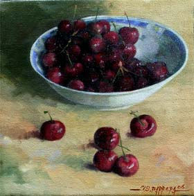 CEREZAS Oil Canvas Still Life Paintings