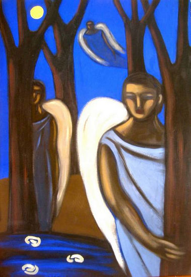 El bosque del angel Acrylic Canvas Figure Painting