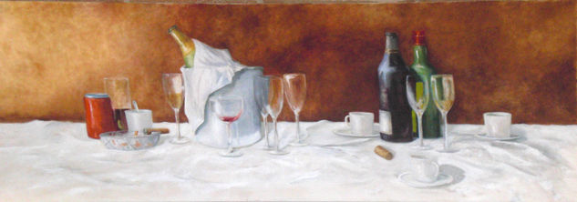 La fiesta de Gigi y Rita Oil Canvas Still Life Paintings