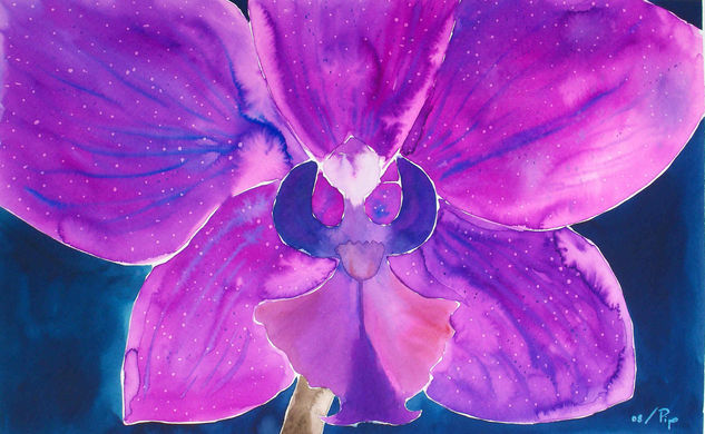 orquidea Watercolour Paper Floral Painting