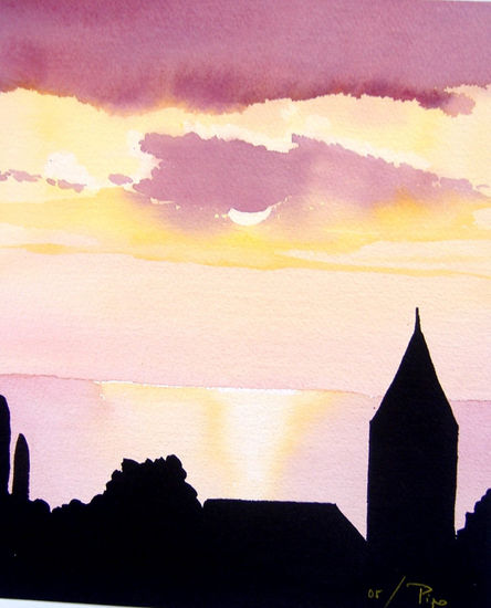 atardecer Watercolour Paper Landscaping