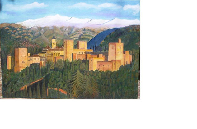 ALHAMBRA Óleo Lienzo Paisaje