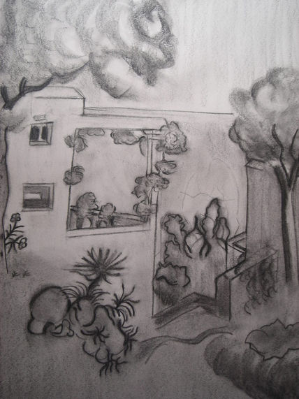 Paisaje a carboncillo