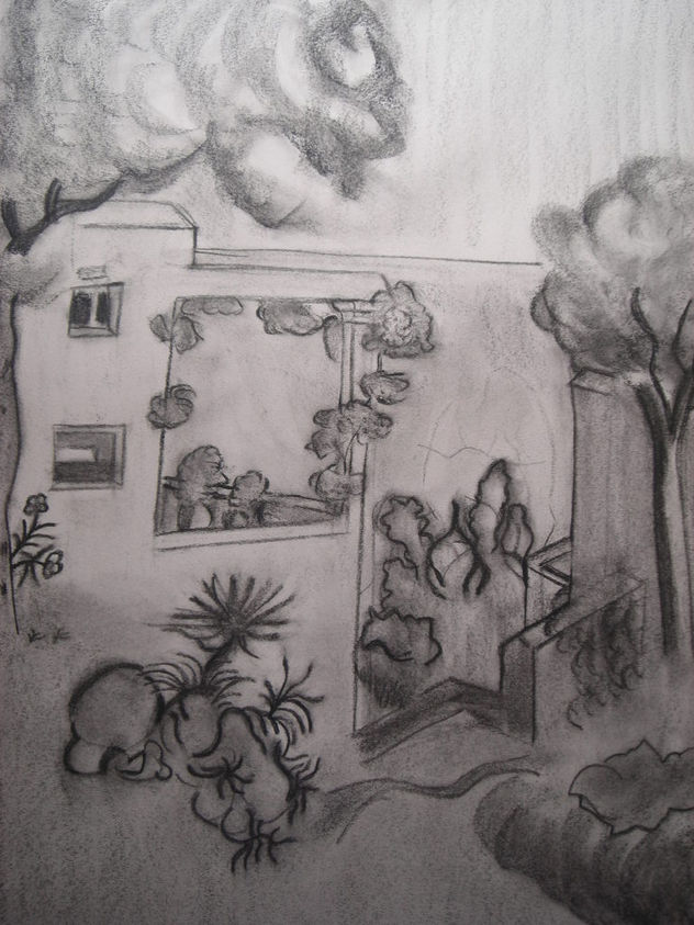 Paisaje a carboncillo