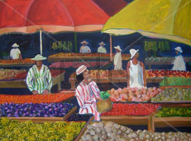 mercado caribeño Acrylic Canvas Landscaping