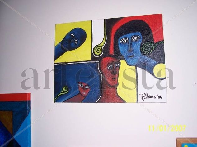 Collection Faces Acrylic Canvas Figure Painting