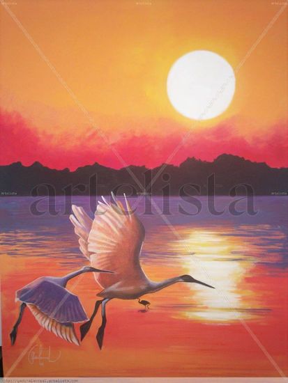 Aves al vuelo Acrylic Canvas Animals