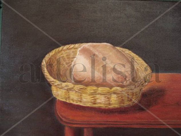 Cesta con pan Oil Canvas Still Life Paintings