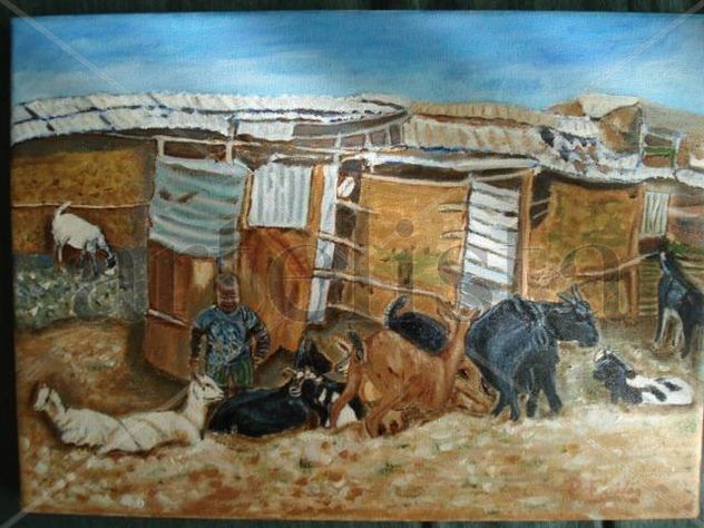 Niño con cabras