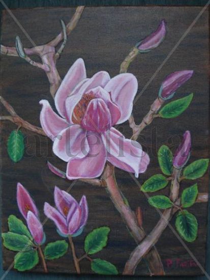 Magnolia Oil Canvas Floral Painting