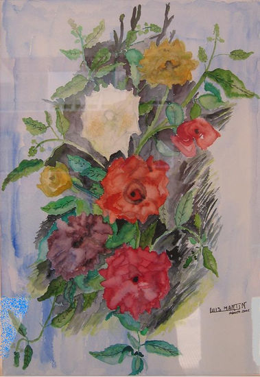 centro de flores Watercolour Paper Floral Painting