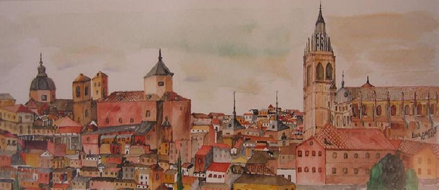 Toledo Acuarela Papel Paisaje