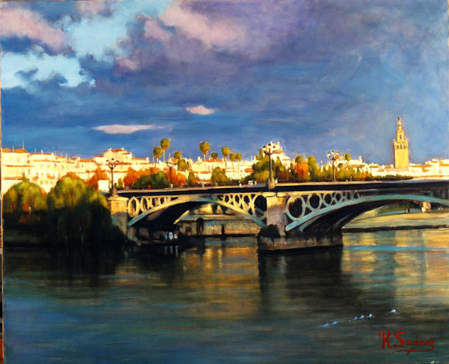 SEVILLA.- DESDE TRIANA Oil Canvas Landscaping