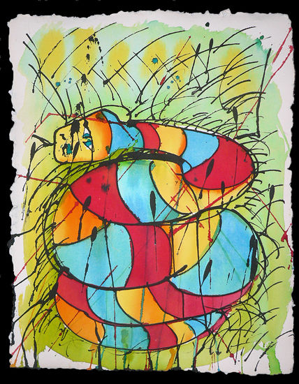 Serpiente Watercolour Paper Animals