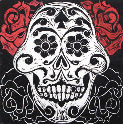 La Calaca Linocut