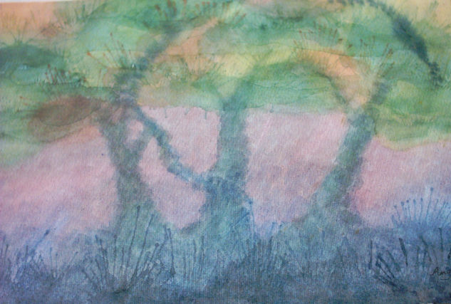 Tres árboles unidos Watercolour Paper Landscaping