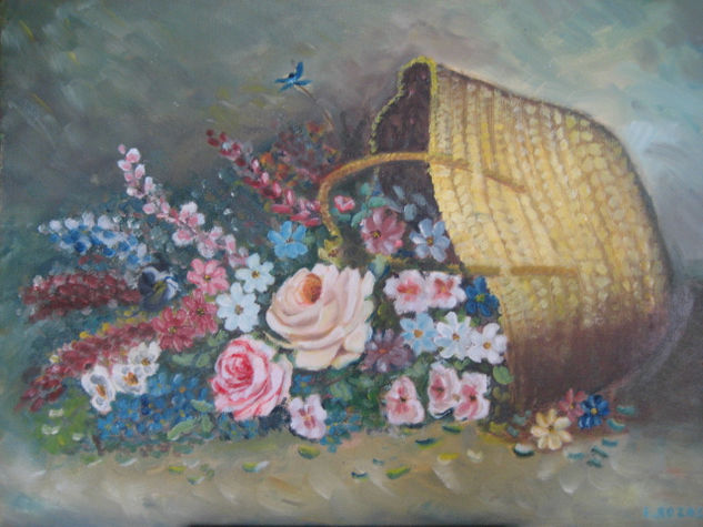 Cesto de Flores Oil Canvas Landscaping