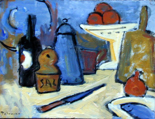 El pez azul Oil Canvas Still Life Paintings