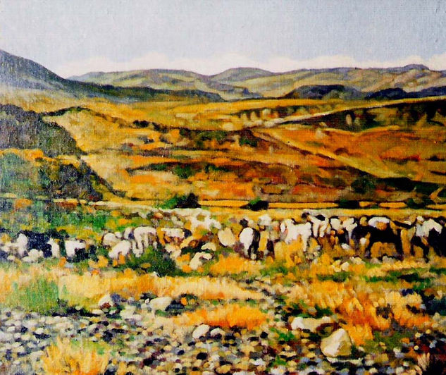 Rebaño de Cabras Oil Canvas Landscaping