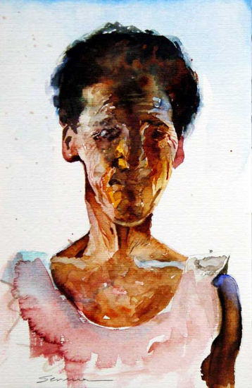 anciana Watercolour Card Portrait