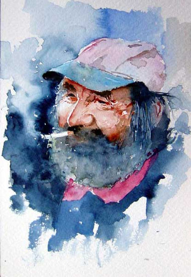 campesino Watercolour Card Portrait