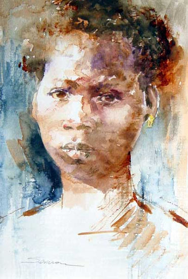 negra Watercolour Card Portrait