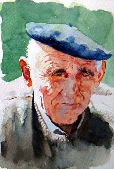 Anciano Watercolour Card Portrait