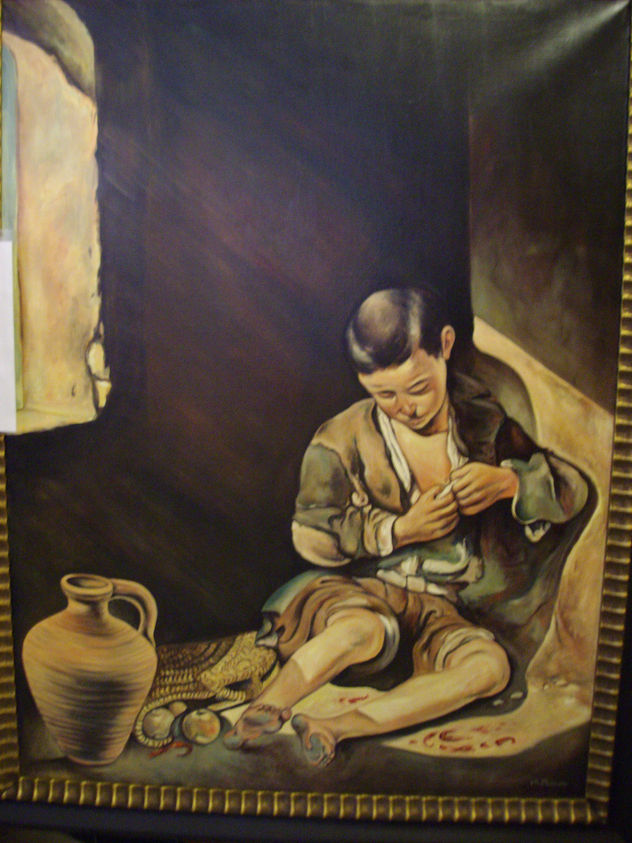 niño espulgándose