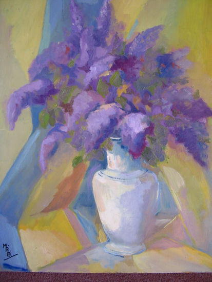 Jarron de lilas Oil Panel