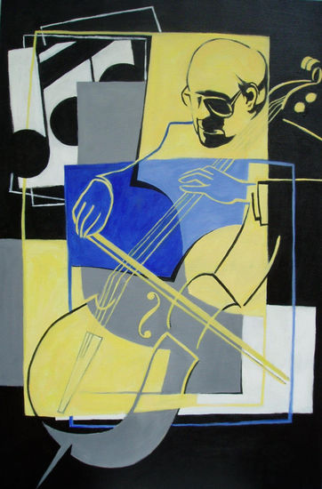 Musica violoncello Acrylic Canvas Figure Painting