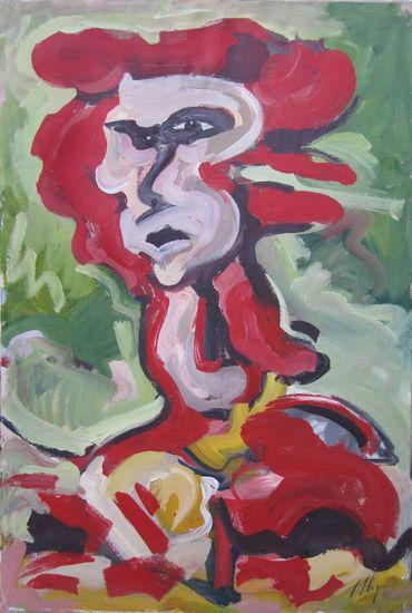 Personaje de rojo Acrylic Canvas Portrait