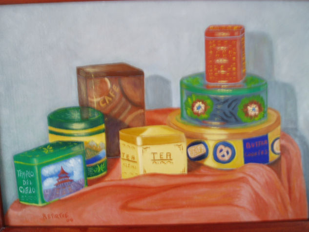 cajas metalicas Oil Panel Still Life Paintings