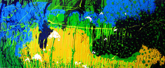 FOTOGRAMA DE UN DIA AZUL Y NEGRO EN EL ESTANQUE DE FLORES BLANCAS(Fotograma d'1 dia blau i negre a l