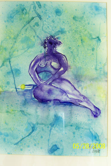 Woman in purple Acuarela Papel Figura