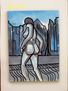 Woman walking naked on the city