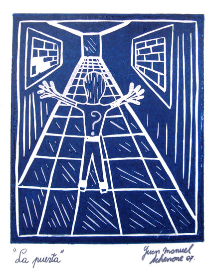 La puerta Woodcut