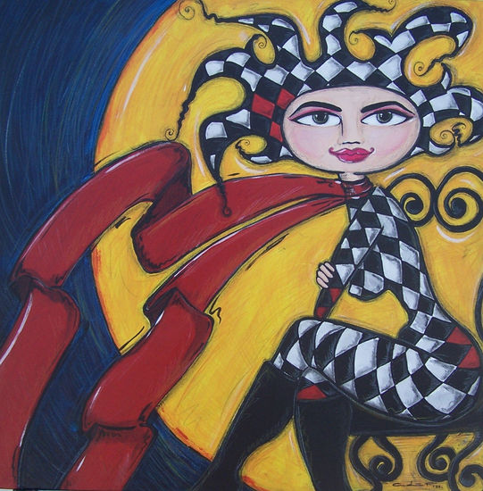 La bufanda roja Acrylic Canvas Figure Painting