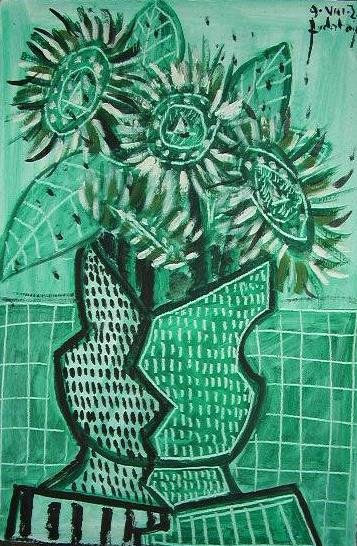 florero verde 6