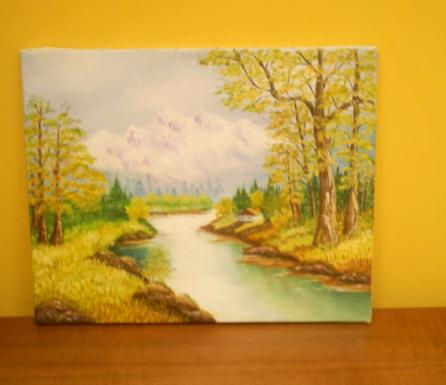 a la orilla del rio Oil Canvas Landscaping