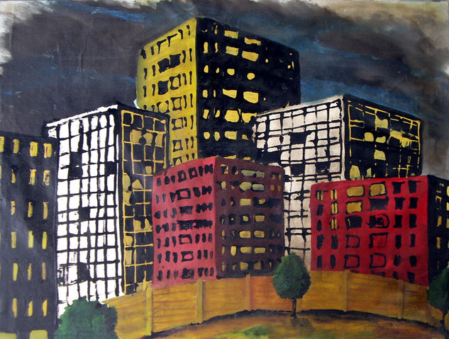 Paisaje Urbano V Mixed media Canvas Others