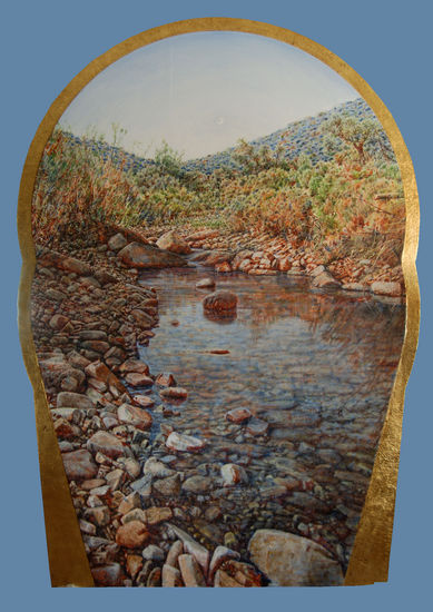 Río Robledillo, reflejos Oil Canvas Landscaping