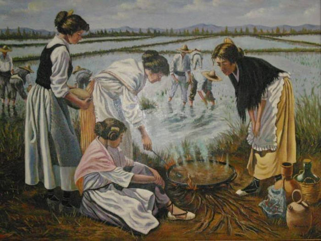 la paella Oil Canvas Landscaping