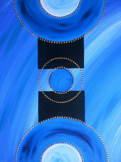 Simetría Circular Azul 2 Oil Canvas Landscaping