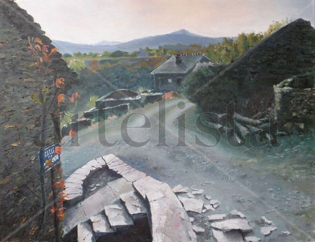 Calle desierta Oil Canvas Landscaping