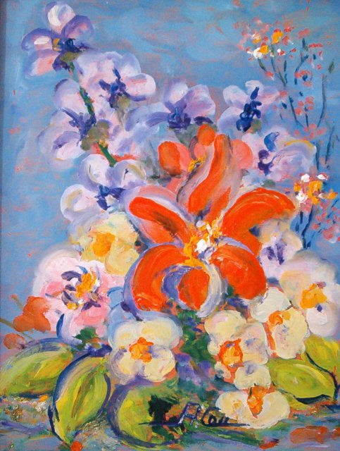 CENTRO CON FLOR NARANJA