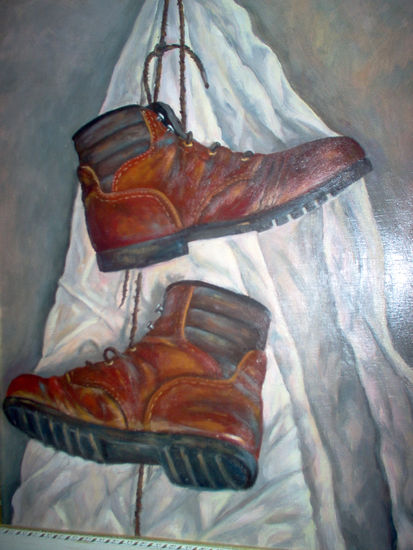 BOTAS  ( OLEO EN LIENZO ORIGINAL) Oil Canvas Still Life Paintings