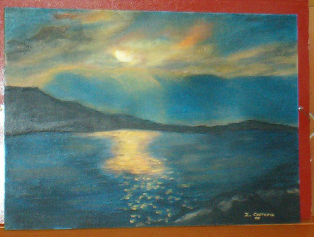 Paisaje nocturno Pastel Card Landscaping