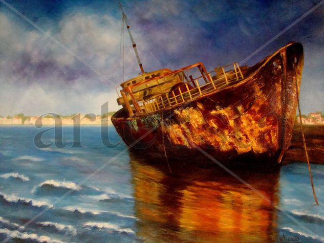 EL FIN Oil Canvas Marine Painting