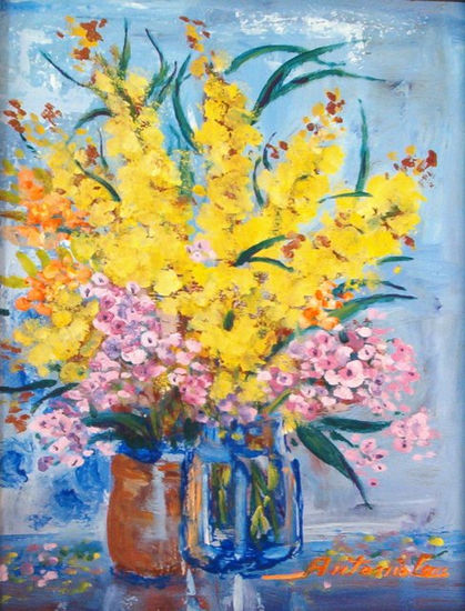 AROMOS Oil Canvas Floral Painting