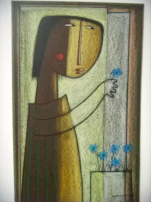 "sin titulo" Pastel Paper Figure Painting